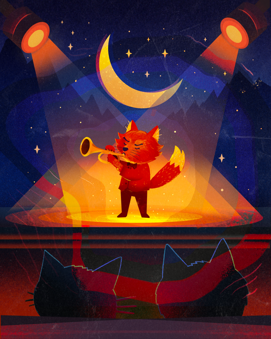 Fenekin — The Anxious but Brave Fox with the Trumpet